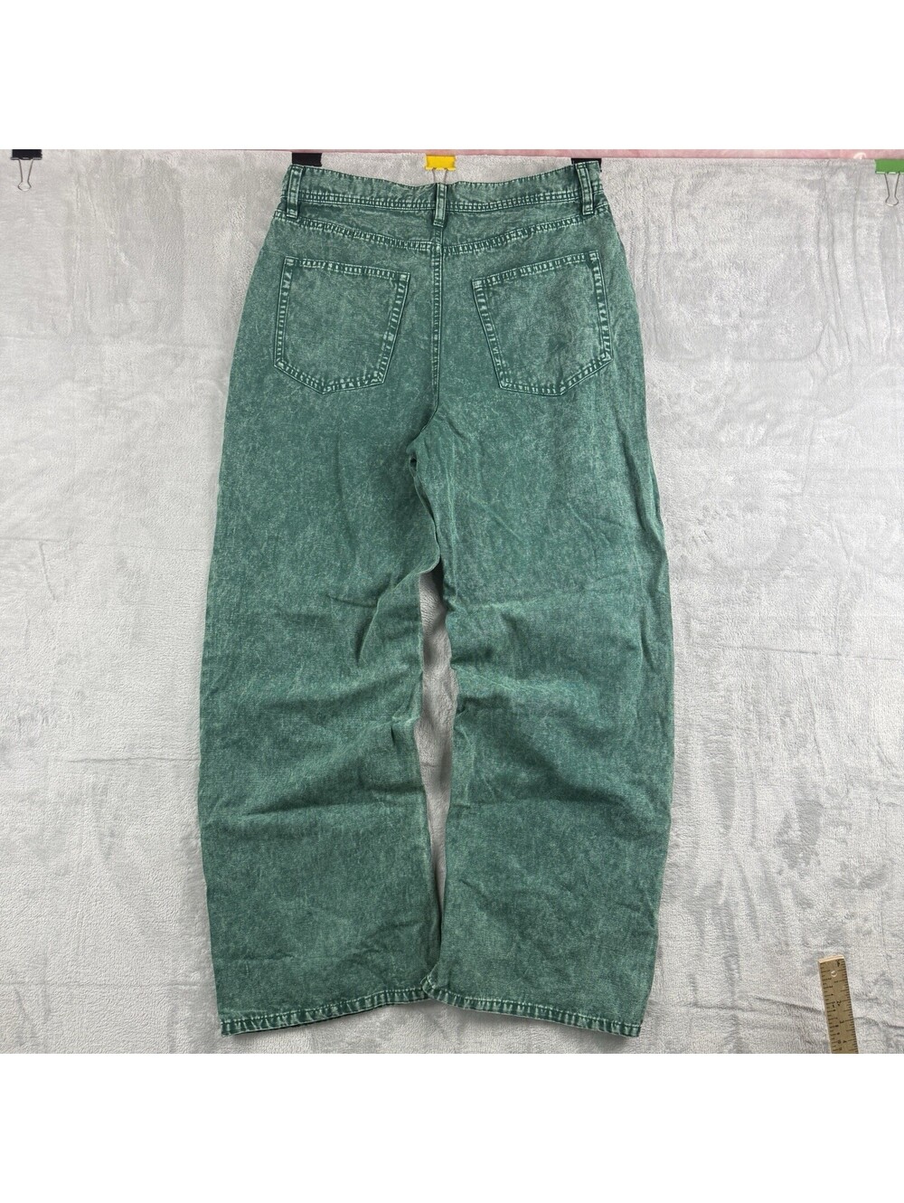BDG Urban Outfitters Green Wash Straight Leg Jeans Size 30 Y2K Baggy Boyfriend - Picture 2 of 8
